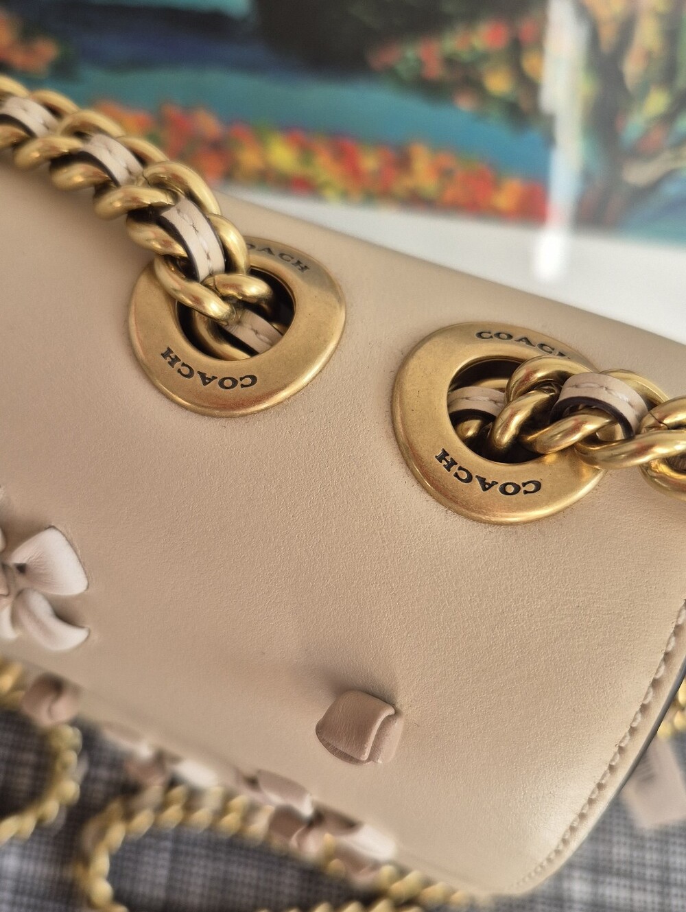 NWT★Coach Madison shoulder bag with tea rose knot - Picture 7 of 16